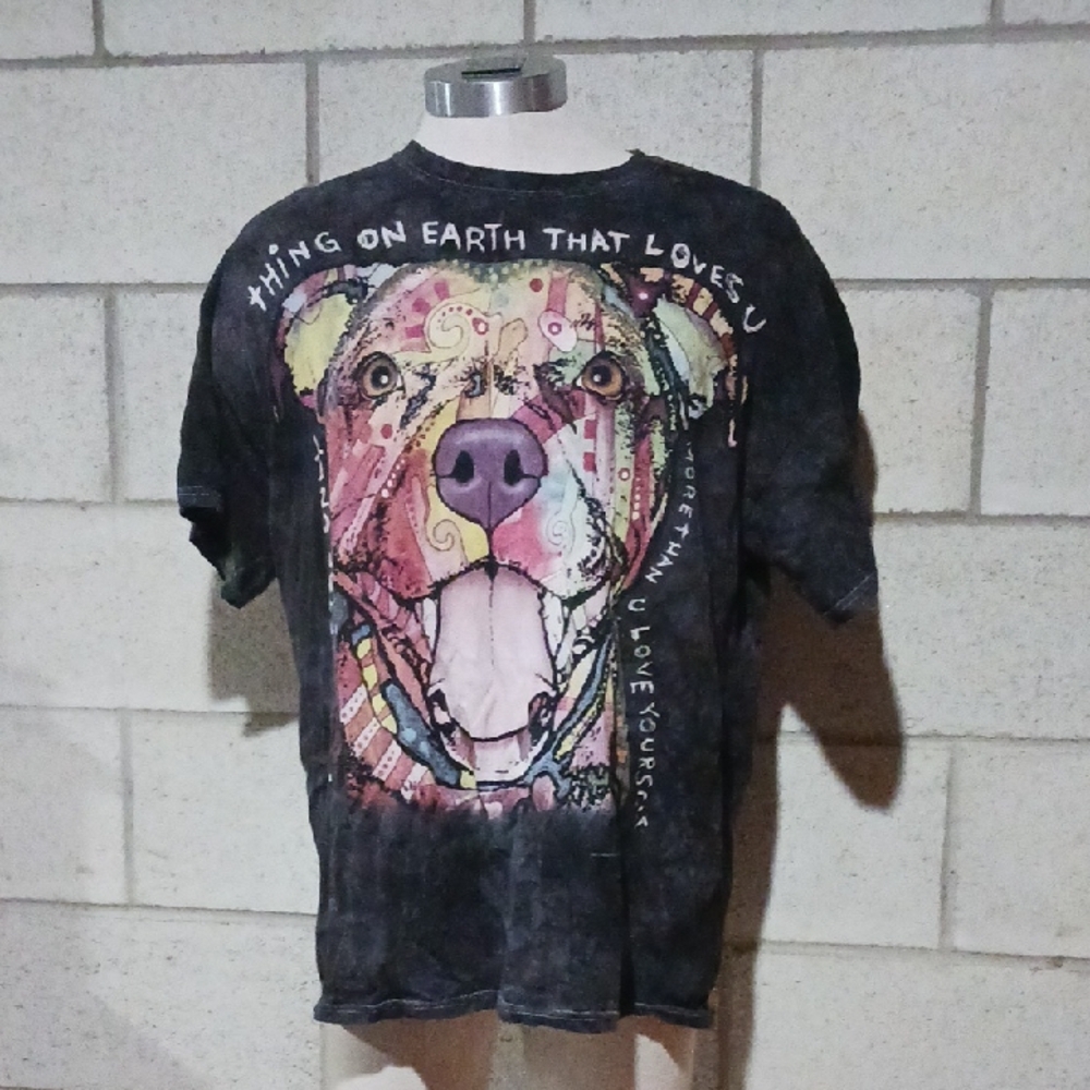 Colorful Dog Graphic T-Shirt Size XL RK